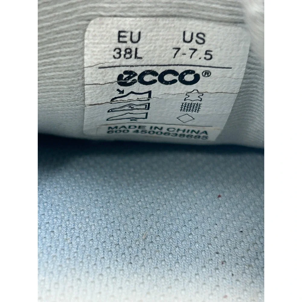 ECCO Receptor Womens Walking Shoes Size 38 US 7-7.5 Beige Leather Cutout Sneaker - Picture 6 of 7